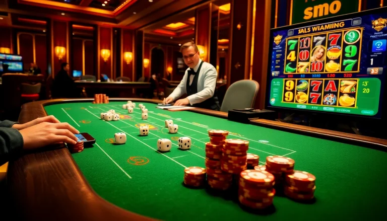 Players engaging in excitement at new88's casino table with live dealer action.