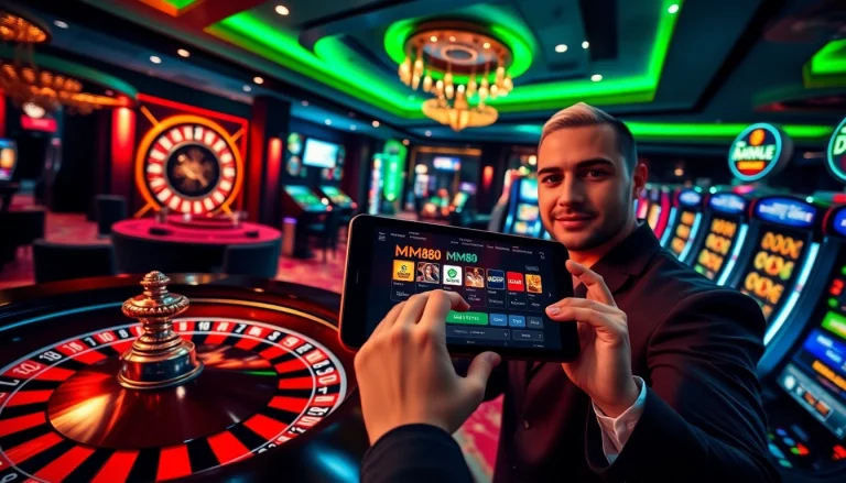 Betting at https://mm88.nl/ with excitement at a luxurious casino table scene.