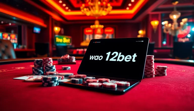 Experience an exciting casino atmosphere while playing ink vao 12bet with cards and chips on a gaming table.