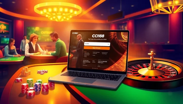 Dynamic online gaming scene with a focus on đăng ký C168 and exciting casino elements.