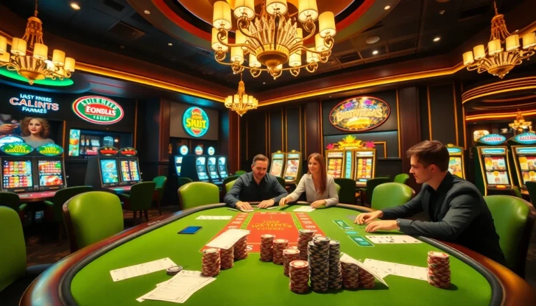 XX88 players enjoying poker action at a vibrant casino table with thrilling ambiance.