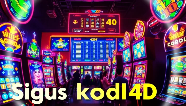 Situs kode4d showcasing vibrant slot machines with players engaging in an exciting gaming experience.