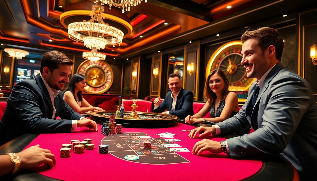 Players engaged at a vibrant table, experiencing the thrill of the 789club casino.