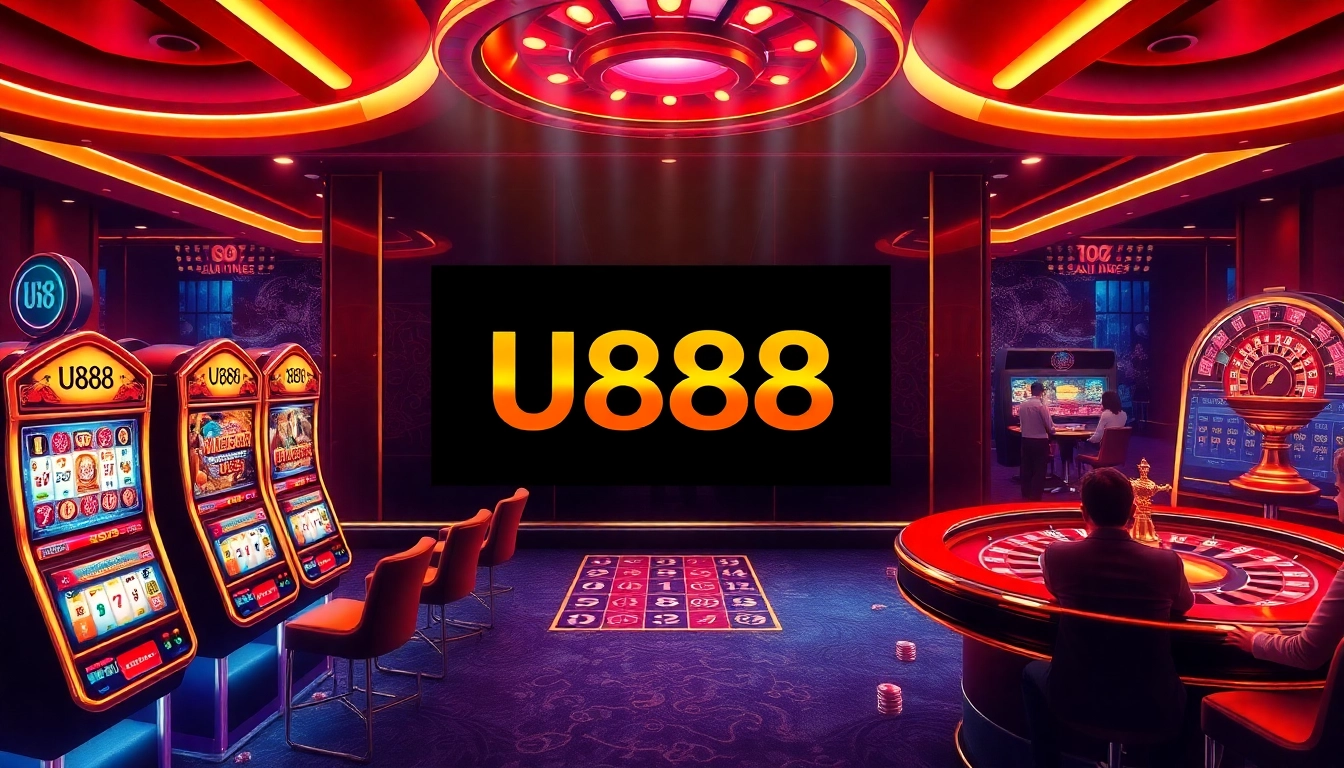 Experience the thrill of winning at U888's colorful online casino with dynamic slot machines and interactive tables.