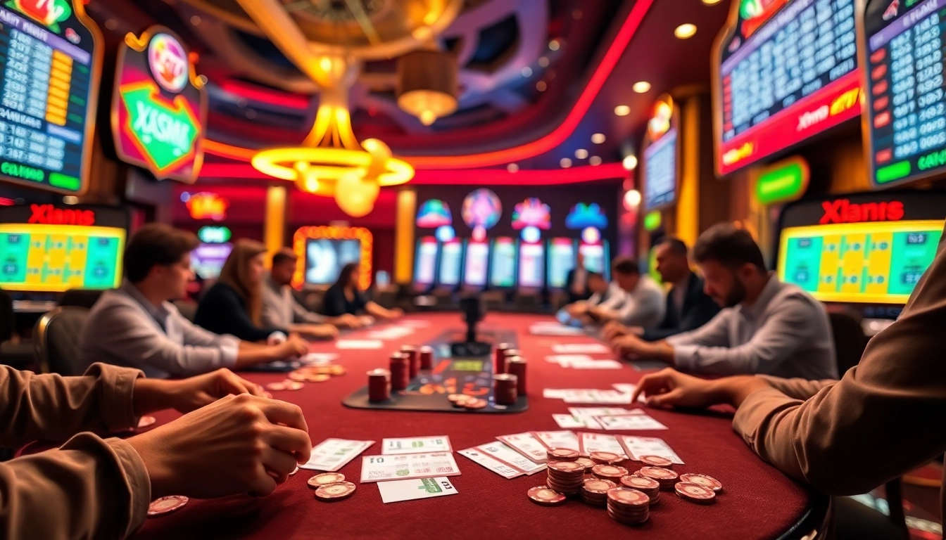 XSMB 247 betting slips and vibrant lottery results at an engaging casino table.