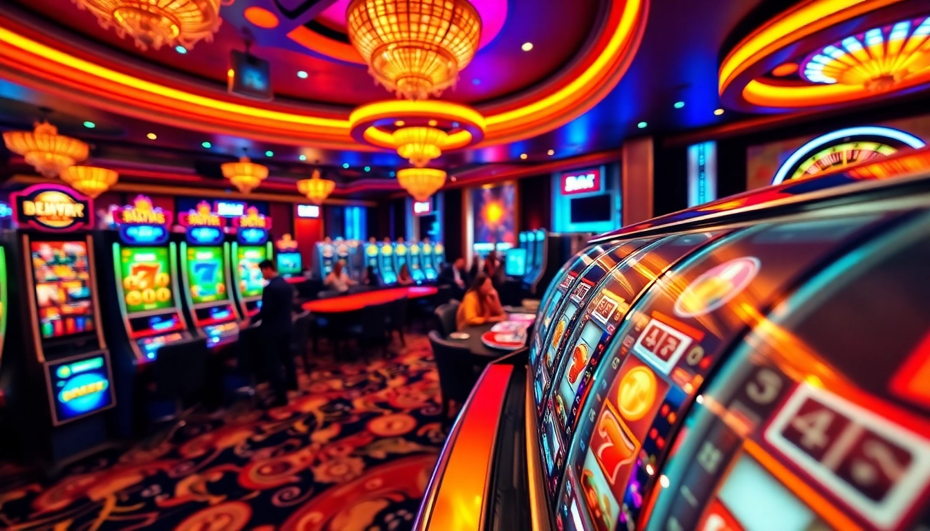 Excited players enjoying slot api raja 88 machines in a luxury casino atmosphere