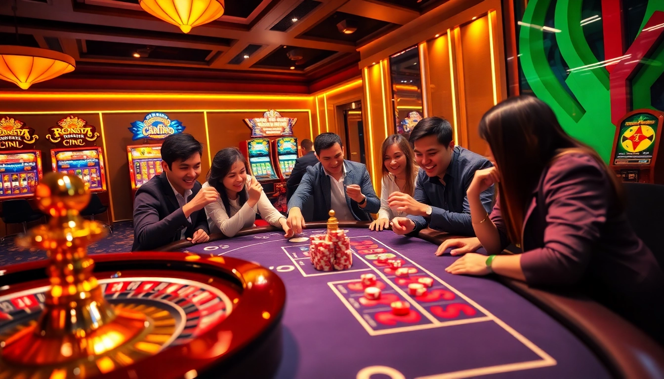 Experience the thrill of raja toto88 at an extravagant casino with lively games and colorful slot machines.