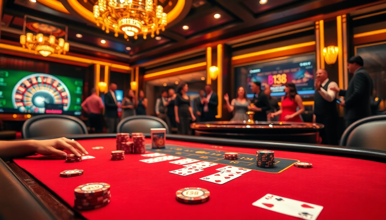 Engaging scene of a BJ38 poker table highlighting the excitement of high-stakes gambling.