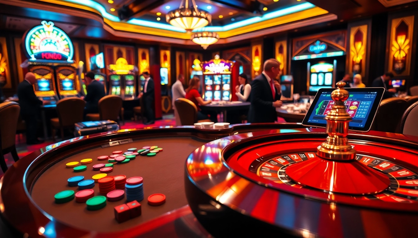 Engaging scene of players betting at a poker table in a luxurious casino, highlighting MMOO excitement.