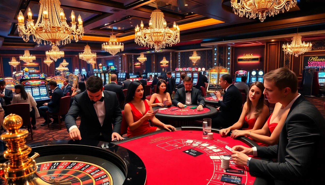 Players enjoying a thrilling game at https://kuwinblog.com/ casino with poker chips and cards.