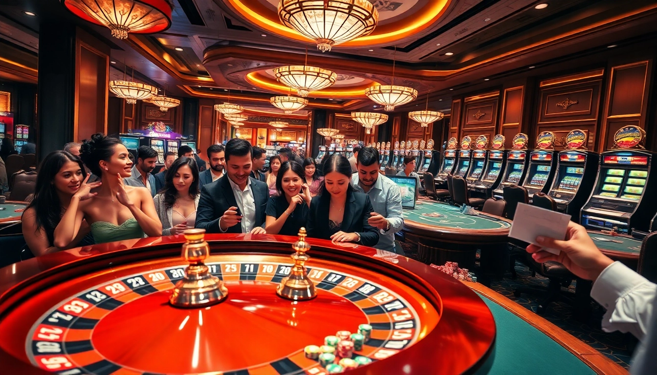 Rasakan sensasi kasino mewah saat para pemain merayakan kemenangan Datuk Win di roda roulette.