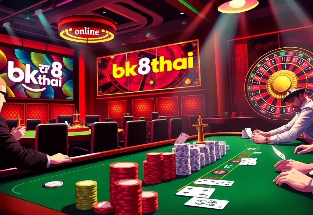 Experience thrilling gameplay with bk8thai ทางเข้า at a vibrant online casino table.
