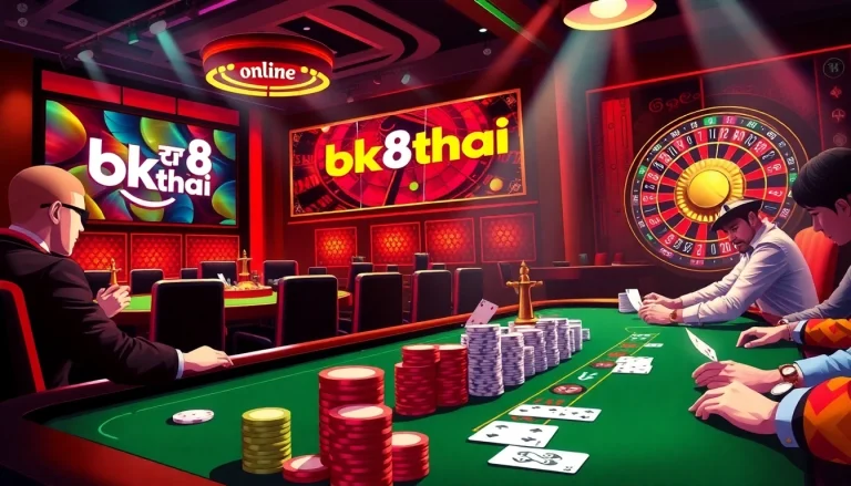 Experience thrilling gameplay with bk8thai ทางเข้า at a vibrant online casino table.